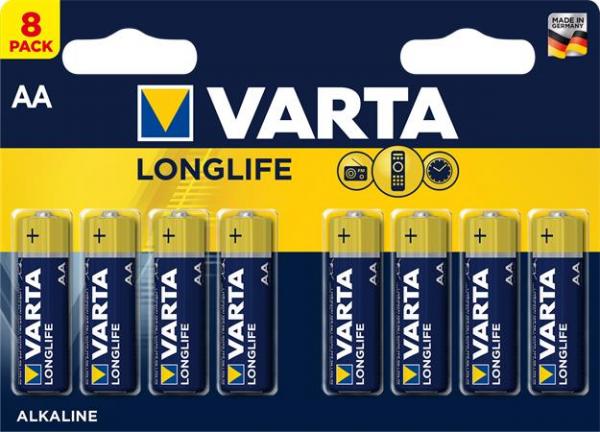 Batéria, AA tužková, 8 ks, VARTA "Longlife"