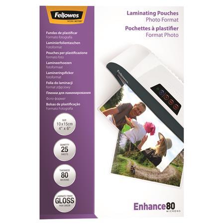 Laminovacia fólia za tepla, 80 mikr., 100x150 mm, lesklá, 25 ks, FELLOWES 1