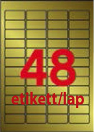 Etikety, k laserovým tlačiarňam a kopírovacím strojom, 45,7x21,2 mm, APLI,  matné, v zlate 2