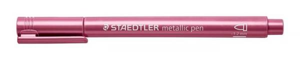 Dekoračný popisovač, 1-2 mm, kužeľový hrot, STAEDTLER, metalická červená 2