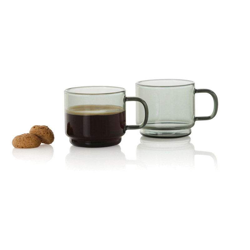 AdHoc Impact šálky na espresso 70 ml, sada 2 ks priehľadné