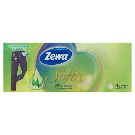 Papierové vreckovky, 4 vrstvy, 10x9 ks, ZEWA "Softis", aloe balsam