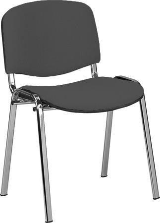 . Konferenčná stolička, čalúnená, chrómová konštrukcia, "Taurus", čierna-sivá 1