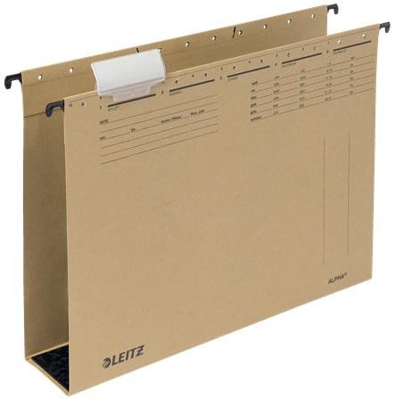 Závesná doska, kartón, 60 mm, LEITZ "Alpha" prírodná hnedá 1