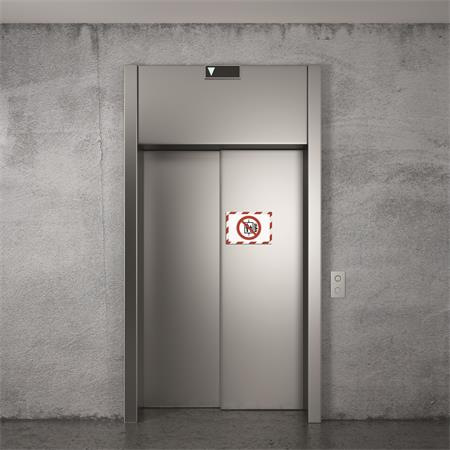 Informačný panel, A4, samolepiaca zadná strana, DURABLE "DURAFRAME SECURITY", červený-biel 6