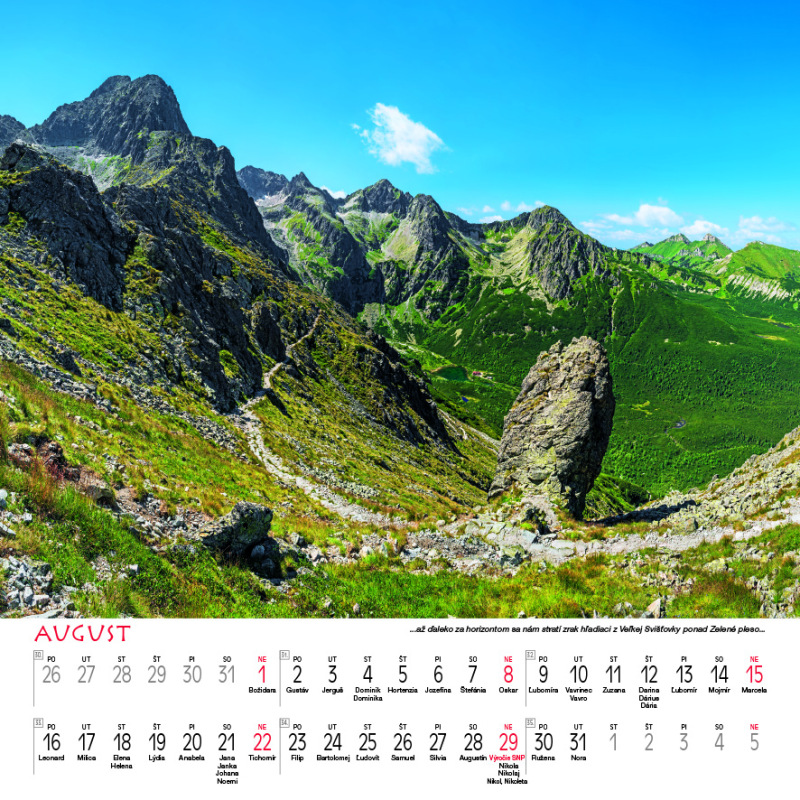 Nástenný kalendár Tatry štvorec 2027 9