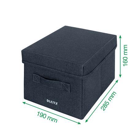 Úložný box, textilný, rozmer S, LEITZ "Fabric", zamatová sivá 7