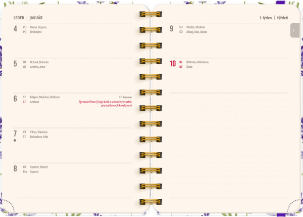 NOTIQUE Špirálový 18-mesačný diár Petito – Levanduľa 2026/2027, 13 x 18 cm 1