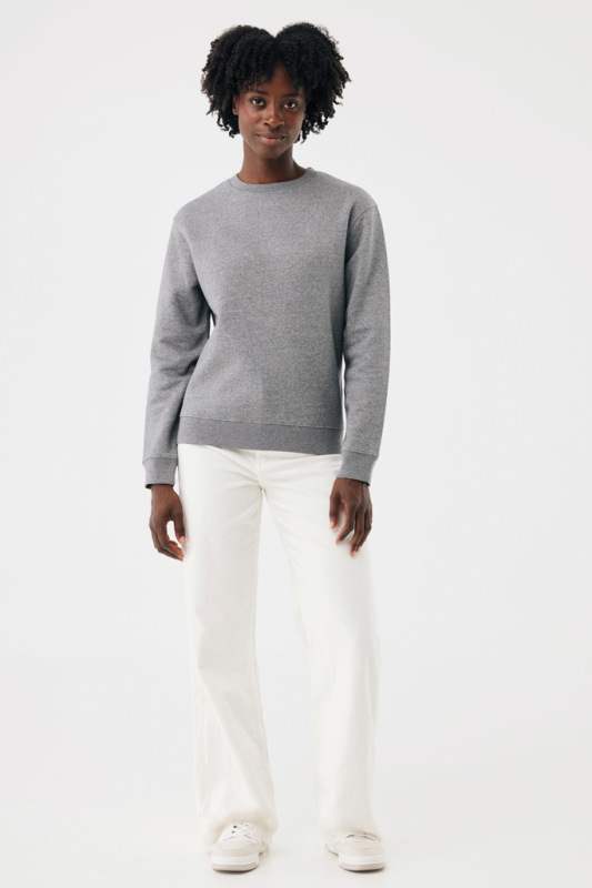 IQONIQ Toria Unisex mikina s okrúhl. výstrihom z rec. bavlny light heather anthracite XXL 5
