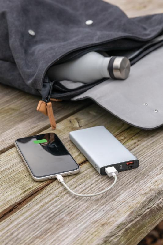 Hliníková 18W PD powerbanka 10 000 mAh strieborná 7
