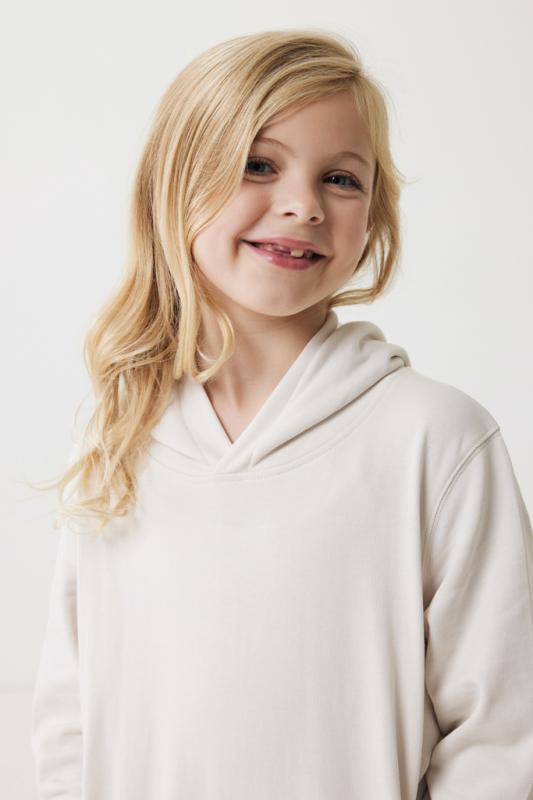 Detská mikina s bočnými vreckami IQONIQ Yengo z rec. bavlny ivory white 5-6r (110-116cm) 12