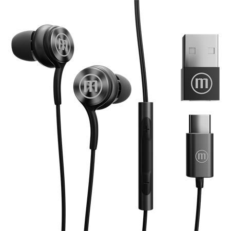 Slúchadlá, s mikrofónom, USB-C, MAXELL "XC1", čierna 1