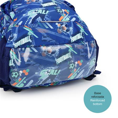 Školská taška, so zipsom, GABOL "Crew", modrá, futbal 6