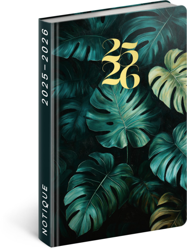 NOTIQUE 18-mesačný diár Petito – Monstera 2025/2026, 11 x 17 cm