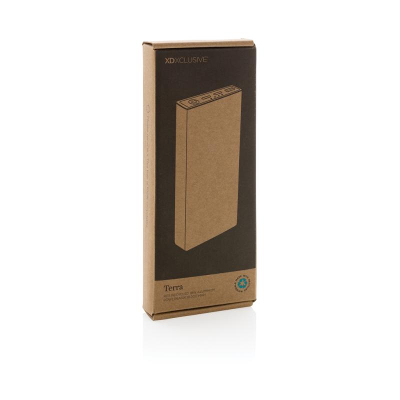 Powerbanka Terra 10 000mAh 18W z RCS rec. hliníka a ABS sivá 10