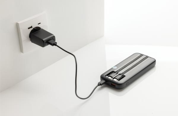Powerbanka Turbopack 10000mAh s integr. káblami z RCS plastu čierna 8