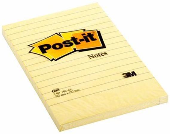 3M POSTIT Samolepiaci bloček, 102x152, linajkový