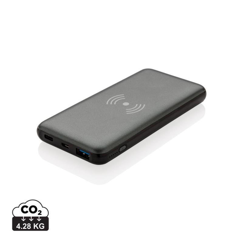 PD rýchlo nabíjacia bezdrôtová powerbanka 10 000 mAh 10 W sivá