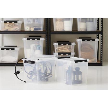 Úložný box, plastový, 61 litrov, čierne úchytky, SMARTSTORE "Classic 65", priehľadná 3