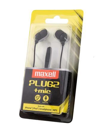 Slúchadlá, s mikrofónom, MAXELL "Plugz", čierna 4