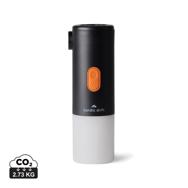 Nordic Drift Titan prenosná vzduchová pumpa s kemp. svetlom čierna