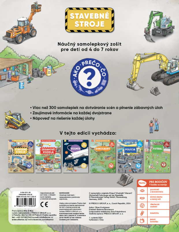 Môj prvý samolepkový zošit – STAVEBNÉ STROJE 5