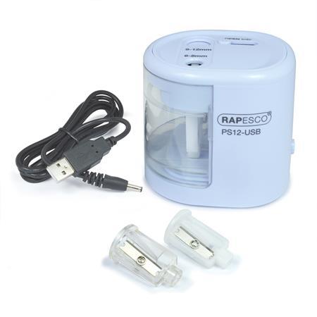 Strúhadlo, 2 otvory, stolové, elektrické, USB konektor, RAPESCO"PS12-USB", svetlomodrá 3