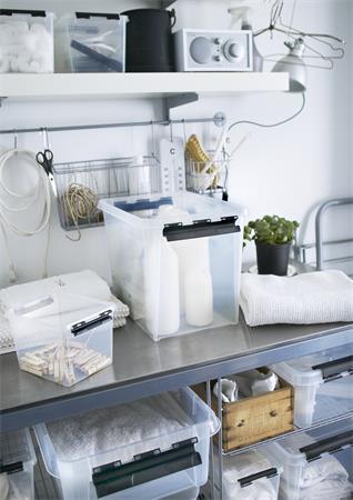 Úložný box, plastový, 14 l, čierne úchytky, SMARTSTORE "Classic 11", priehľadný 6
