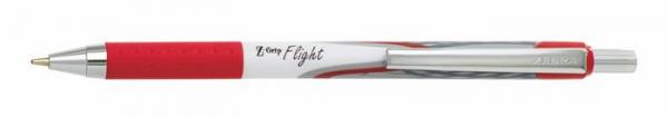 Guľôčkové pero, 0,34 mm, stláčací mechanizmus, ZEBRA "Z-Grip Flight", červená 1