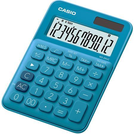 Kalkulačka, stolová, 12 miestny displej, CASIO, "MS 20 UC", modrá 1