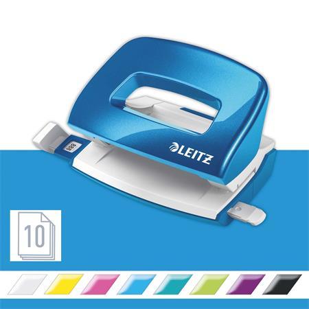 Dierovačka, 10 listov, kovová, mini, LEITZ "Nexxt Wow", modrá 2