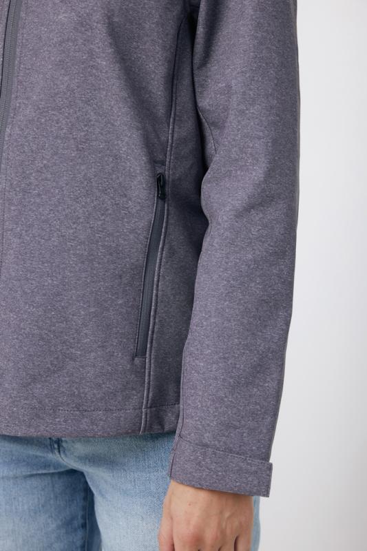 Pánska soft shell bunda IQONIQ Makalu z recykl. polyesteru vulcano heather grey XXL 9