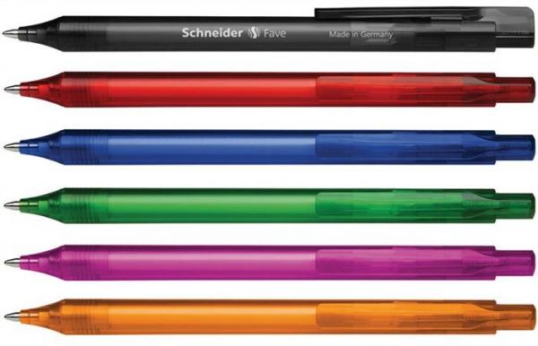 Guľôčkové pero, 0,5 mm, stláčací mechanizmus, SCHNEIDER "Fave", modré 2