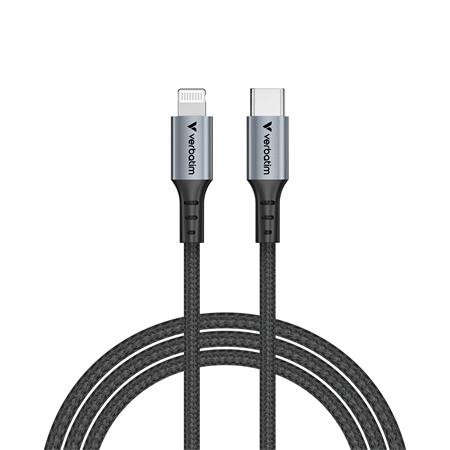 USB kábel, USB-C - Lightning (Apple), 1,2 m, VERBATIM, čierna 1
