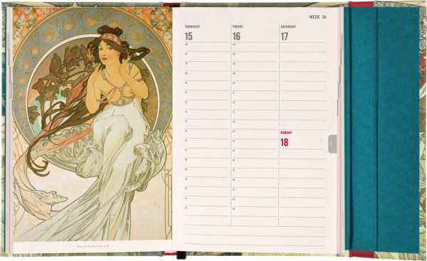 NOTIQUE Magnetic weekly planner Alphonse Mucha 2027, 11 x 16 cm 6