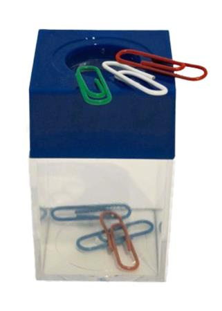 . Držiak na sponky, magnetický, priehľadný-modrý 2