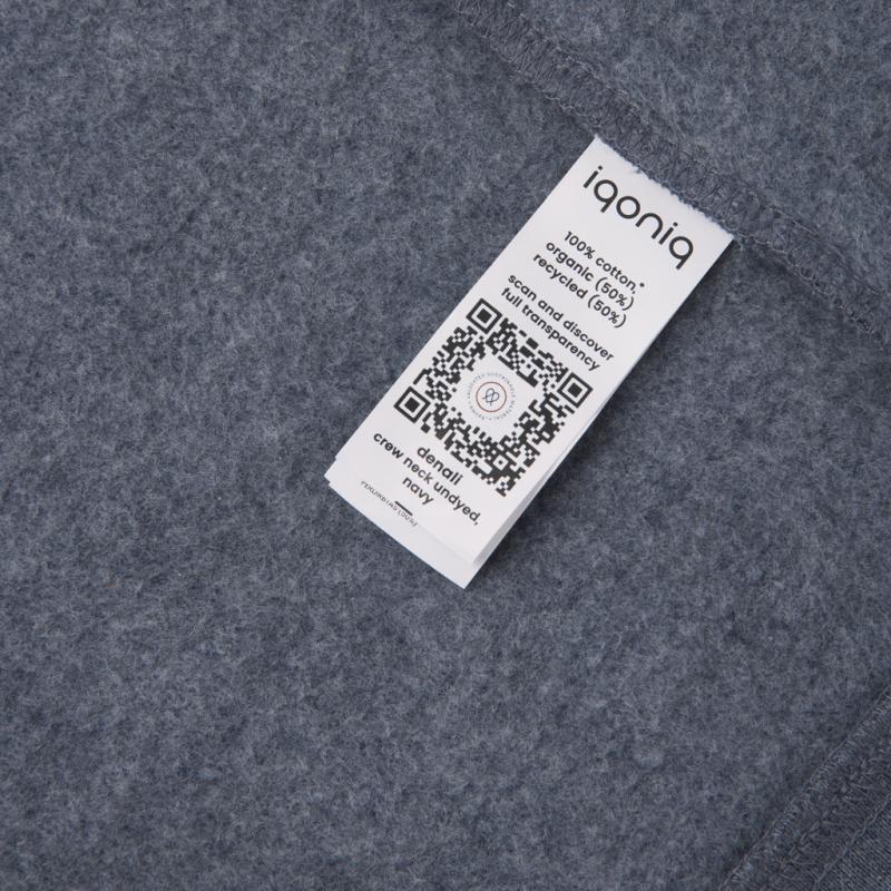 Nefarbená mikina IQONIQ Denali z recykl. bavlny heather navy XXS 6