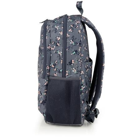 Školská taška, so zipsom, GABOL "Secret", sivá, s kvetinkovým vzorom 2