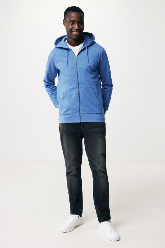 Mikina na zips s kapucňou IQONIQ Abisko z recykl. bavlny heather blue XXL 9