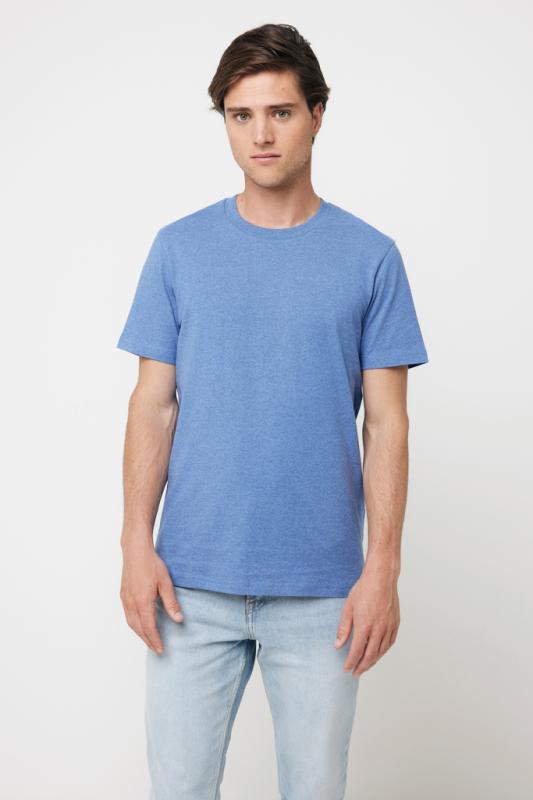 Nefarbené tričko IQONIQ Manuel z recykl. bavlny heather blue XXXL 8
