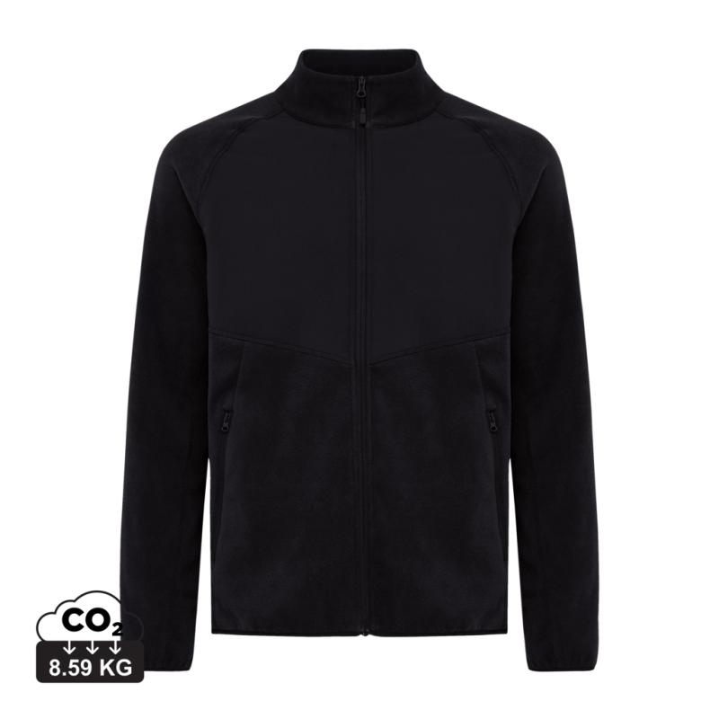 Micro fleece bunda na zips IQONIQ Talung z rec. polyesteru čierna M