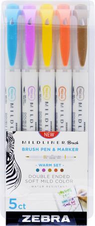 Fixky, sada, obojstranné, ZEBRA "Mildliner Warm", 5 farieb 1