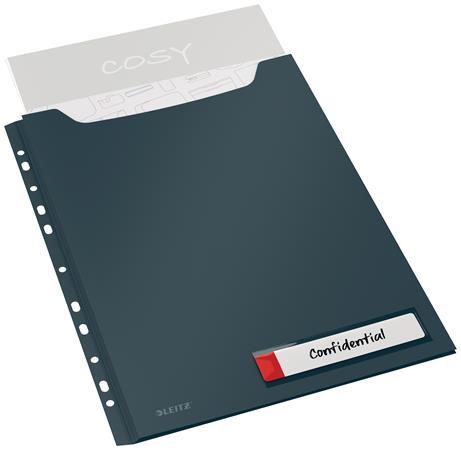 Euroobal, s dierovaním, A4 maxi, LEITZ "Cosy Privacy", matná sivá 3