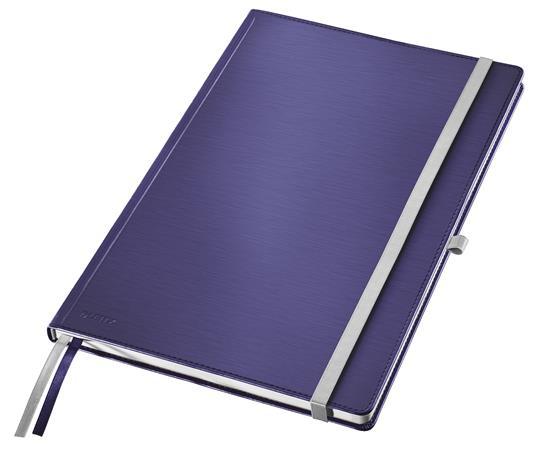 Zápisník, A4, linajkový, 80 listov, tvrdá obálka, LEITZ "Style", titánovo modrá 1