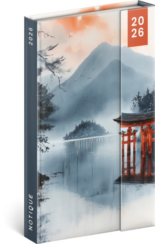NOTIQUE Týždenný magnetický diár Japonsko 2026, 13 x 21 cm
