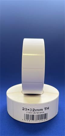 . Etikety, termo, 20x32 mm, 2500 etikiet/kotúč, biele