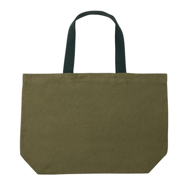 Nefarbená veľká taška Impact z 240g recykl. canvas AWARE™ zelená 2