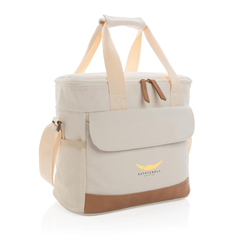 Veľká chladiaca taška Impact z 16 oz. recykl. canvas AWARE™ off white 7