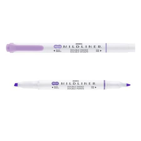 Zvýrazňovač, 1,0/3,5 mm, obojstranný, ZEBRA "Mildliner Cool & Refined", fialová 3
