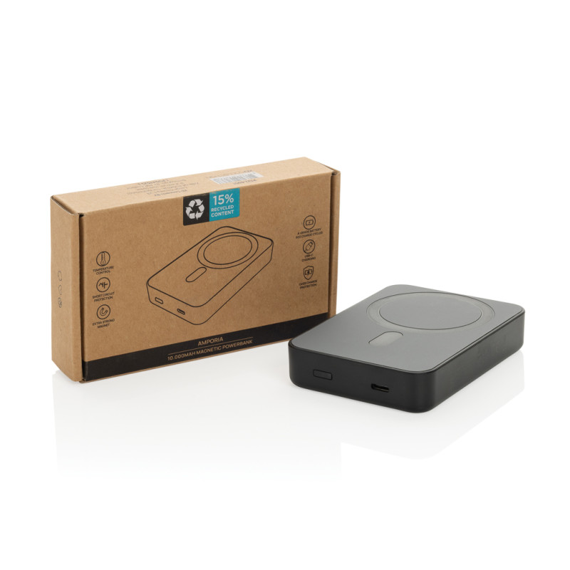 Amporia 10 000 mAh RCS magnetická powerbanka čierna 3